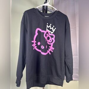 Black Sweatshirt with Pink Hello Kitty Design